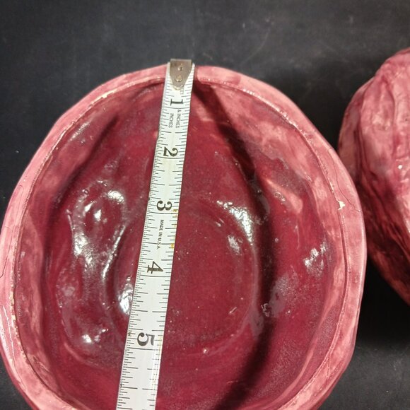 Vintage 80's Walnut Shaped Ceramic Nut Cookie Jar with Lid RARE - Picture 8 of 14